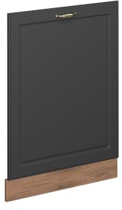 Vicco Façade de Lave-Vaisselle Fame-Line, Anthracite-Or, 60cm | Façade en MDF · Sans plan de travail · Adapté à la façade de cuisine · Poignées en métal · Intégration facile
