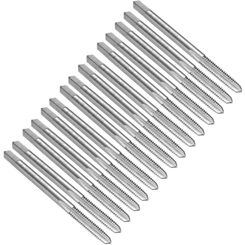 QUARKZMAN 15pcs Taraud À Rainures Droites, Taraudage Filetage Vis 8-32 UNC Outil De Taraudage Tarauds Pour Machine À Fileter, Acier Rapide 6542 (HSS 6542)