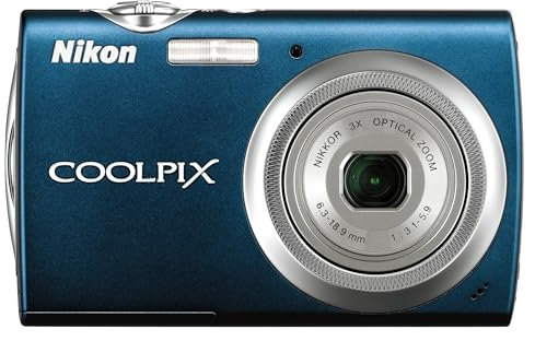 Nikon Coolpix S230 Compact Digital Camera 10 Megapixels 3 Inch Screen 3x Optical Zoom Blue (Renewed)