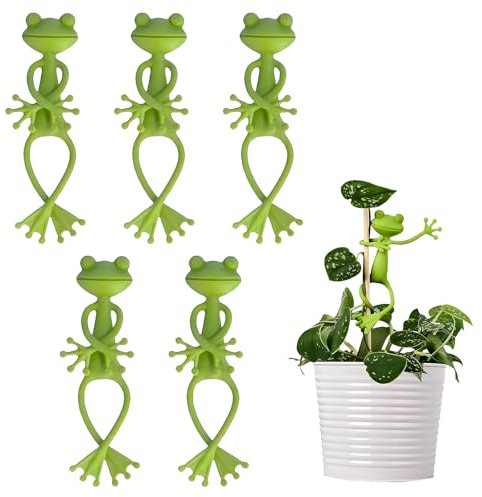 svpfuo 5 Piezas Pinzas para Plantas, Soportes para Plantas, Anillos de Plantas para Fijación, Plantas de Interior de Rana Clips de Plantas, se Utiliza para Decorar Macetas y Arreglar Enredaderas