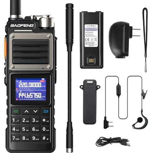 BAOFENG Talkie Walkie Double Bande UHF/VHF Radio Amateur Longue portée jusqu'à 9W avec Batterie 5200mAh 999 canaux CTCSS/DCS Radio FM VOX DTMF Talkie-walkie pour Adultes - UV25M