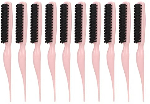 Cepillos for cardar el Cabello (Paquete de 10) | Fibras de Nailon for Volumen y Peinado hacia atrás | Diseño de Cola Fina for un Peinado preciso, Uso en peluquería y hogar | Mango ergonómico