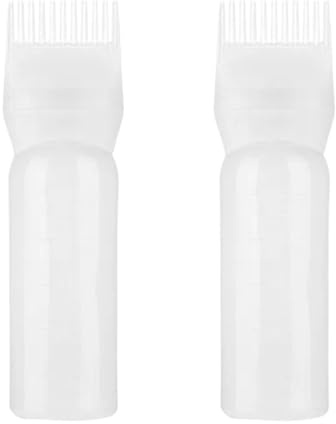 Generico 2PCS Applicatore Olio Capelli Con Graduata, 4,5x17cm Flacone Applicatore Pettine Per Radici, Basta Pettinare E Premere Per Applicare