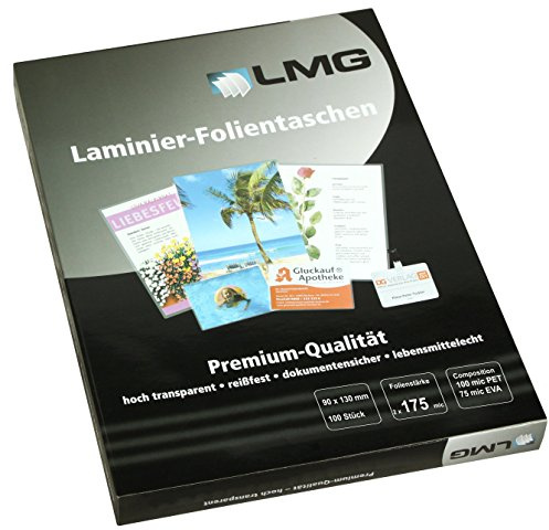 LMG LMG90X130X175 Laminierfolien 90 x 130 mm, 2 x 175 mic, 100 Stück