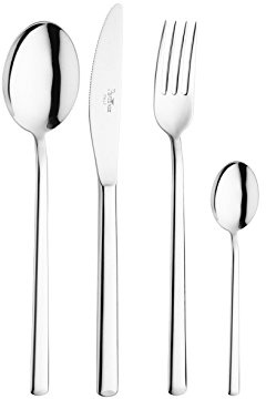 Pinti Inox Synthesis Servizio Posate, Acciaio Inossidabile, Grigio, 24 unità