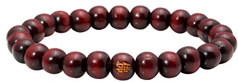 Milakoo trä-pärlarmband, tibetansk buddhistisk meditation mala-bön armband, elastiskt armband för herr, 6/8 mm, Trä