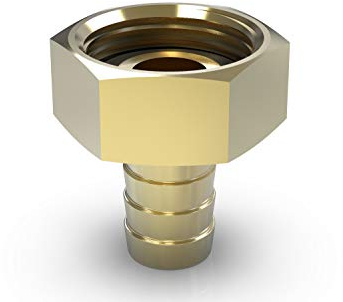 ABA Beul 55052.004.2 Schlauchverschraubung mit Mehrkantmutter 3/4“ für Schlauch 1/2“ x 10, mit EPDM-Dichtung, Messing