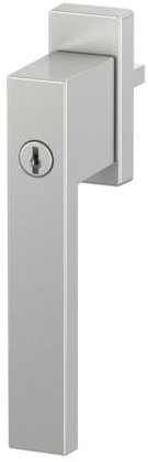 Design Aluminium Fenstergriff Dublin abschließbar - pulverbeschichtet, Farbe:Silber F1, Stiftlänge:35mm