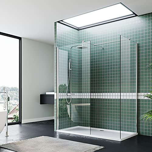 SIRHONA Duschvägg 80 x 80 x 200 cm duschkabin komplett duschdörr med 8 mm transparent NANO-glas 2 dörr + 2 monteringsstång