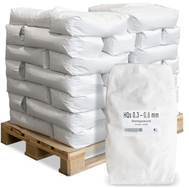 Quarzsand Sand Spielsand Sandkastensand Filtersand Poolsand Rasensand Vogelsand Aquariensand Terrariensand Teichsand Streusand 0,3-0,8mm 25kg x 40 Sack 1.000kg / 1 Palette Wolff & Müller