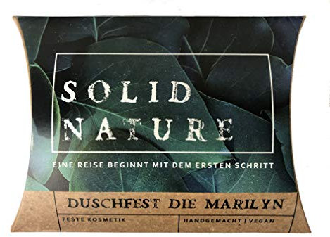 Solidnature DuschFest Die Marilyn, Festes Duschgel, Duschbar, Feste Cremedusche, Vegan, Plastikfrei, inklusive einer nachhaltigen Verpackung, 1 er Pack (1 x 120 g)