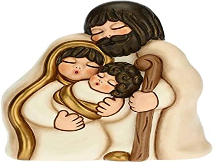 THUN - Soprammobile Sacra Famiglia - Decorazioni Natale Casa - Formato Medio - Ceramica - 14,5 x 9,5 x 16 h cm
