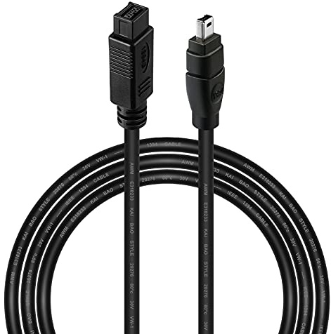 Yeworth 6FT Firewire High Speed IEEE 1394 Firewire 800 to Firewire 400 Cable, 1394B 800-400 IEEE 9 Pin Male to 4 Pin Male Cable for MacBook Pro, Mac Mini, iMac PC, Digital Cameras, SLR