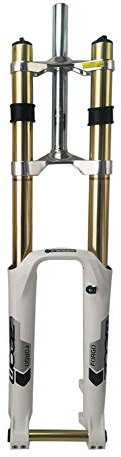 KANGXYSQ 26 Zoll MTB Vordergabel, Doppelte Schulter AM Federgabel, Scheibenbremse Steckachse Gabel (Color : Bianco, Size : 26inch)