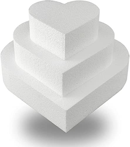 DecoPorex - Kit Base de Tarta de poliestireno Forma de corazón (10/20/30cm)