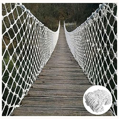 Aocet Balkon-schutznetz Sicherheitsnetz für Kinder Seil Netz Weiß Treppen Katzennetz Nylon Schutznetz Dekoratives Netz Anti-Fall-Netz (Grid : 10cm, W*L : 2mx5m)