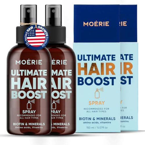 MOERIE Haarwachstum Serum Spray - natürlich Haarwachstum beschleunigen - Haarwuchsmittel Frauen & Männer - mit Mineralien, Caffein & Biotin Haare stärken - Haarvitamine gegen Haarausfall Frau