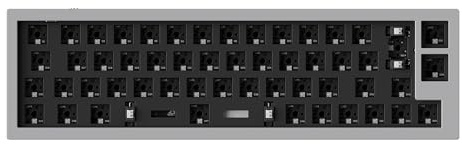 Keychron Q9 Mechanisches Tastatur-Kit, 40% ISO-Layout, programmierbar mit QMK/VIA, CNC-gefrästes Aluminiumgehäuse, RGB, 3-/5-Pin-kompatibel, Barebone-Gaming-Kit für Windows/Mac, Grau