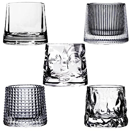 Rocking Glasses Set of 5,Espresso Cup,Tea Cup,Milk Cup,Perfect Idea As Gift for Dad,Best Man Gift Glass Cup