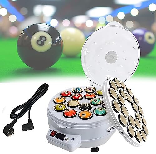 DOZPAL Elektrischer Billardkugelreiniger, 2-in-1-Billardkugel-Poliermaschine für den privaten und professionellen Gebrauch – automatische Snooker-Waschmaschine – 16/22 Kugelabstandshalter