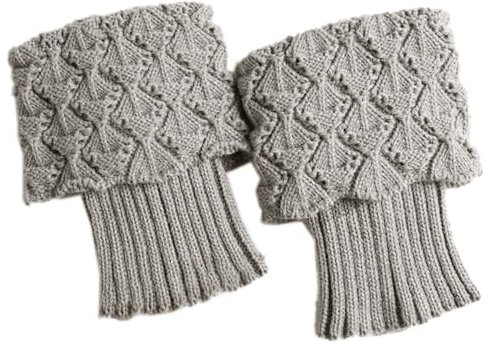 1 Paar Stulpen Damen Winter Beinwärmer Fussstulpen Beinstulpe Warme Kurze Knöchelwärmer Gestrickte Bein Wärmer Legwarmer Warmers Socken Stiefel Boot Abdeckung,für Winteraccessoires,Hellgrau