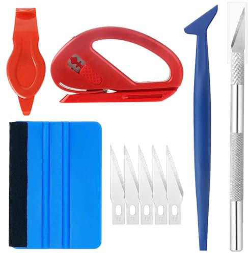 10 Pcs Car Vinyl Wrap Tool kit, Wallpaper Smoothing Tool, Vinyl Squeegee, Vinyl Trimming Tool for Car Wrapping and Install Wallpaper