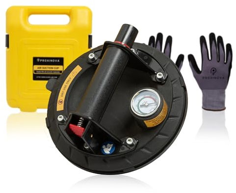 Proxinova Saugnäpfe, Sicherheitsmanometer, Glassauger, Hochleistungsvakuum, Saugpads, 8 Zoll, für Fliesen, Marmor und Fenster, Tragkraft 100 kg