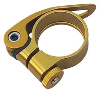 Sattelklemme Fahrrad-Sattelstützenklemme, 31,8/34,9 mm, Aluminiumlegierung, Schnellspanner, Rennrad, MTB, Mountainbike, Sattelstützen-Montageklemme, Fahrradzubehör Sattelklemme ( Color : 31.8mm Gold )