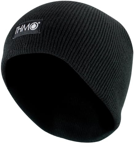 THMO Kids Thinsulate Beanie Hat Fleece Lined Winter Hat | Warm Thinsulate Knitted Beanie Hat (11-13 Years, Black)
