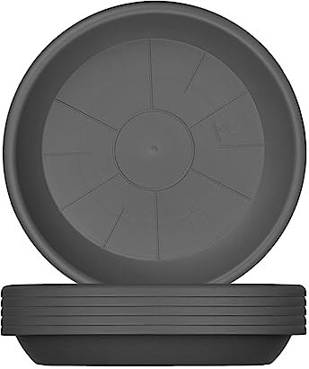 LIVINJA Lot de 6 soucoupes pour pots de fleurs, diamètre 29 cm, pour pots jusqu'à 39 cm de diamètre, dessous en plastique robuste pour pots de fleurs, idéal pour plantes intérieures et extérieures,
