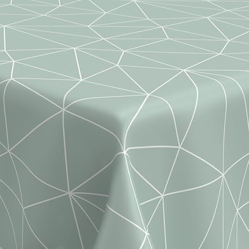 Wachstuchtischdecke Wachstuch in 1,4m Br. glatt Verschiedene Designs PVC Tischdecke Garten Küche Länge wählbar (Polygon, 140cm x 120cm)
