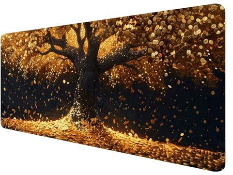 Tree Mouse Pad 39.4 x 19.7inch, Extended Mouse Mat Large Non-Slip Desk Pad, Gaming Mouse Pad for Home Office Work, Night Mouse Pad Large with Soft Smooth Surface, XXL Mouse Pad for Office & Home Z-5