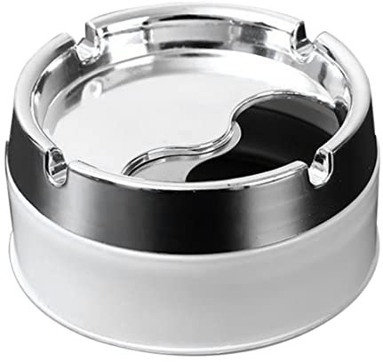 Posacenere In Acciaio Inossidabile Posacenere Metallico Elegante Portatile Con Coperchio Rotante Posacenere Cilindrico Portatile Bianco Con Coperchio Posacenere Alla Moda Posacenere Metallico