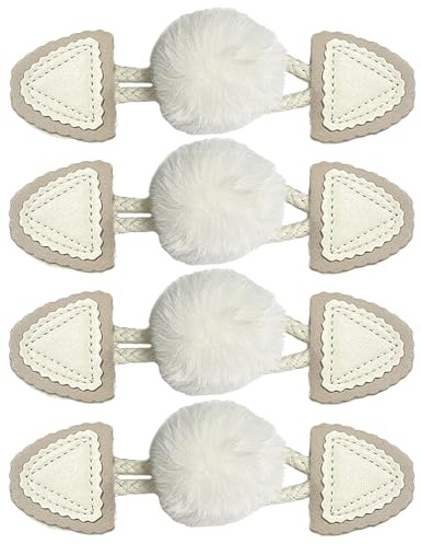 DHER 4 Paar KnöPfe Mit Verschluss knöpfe für strickjacke Off-Weiß | Leder Buttons FüR Mantel knebelknöpfe KnöPfe Verschluss Jacken Pullover Windjacke Harz Mantel Horn Knopf Mode Rucksack