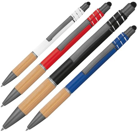 4 Fidget Touchpen-Kugelschreiber / aus Metall / 4 Farben