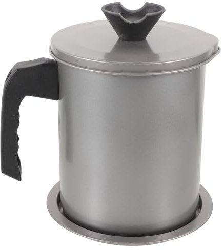 Auslaufsicherer Öltopf Ölspeicherdose Kann Vorratsdose Für Speiseöldosen Mit Sieb Ölflasche Flasche Olivenöl Ölabscheider Ölspenderflasche öl Grey Edelstahl 304 TOPBATHY
