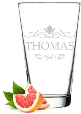 polar-effekt Leonardo Longdrinkgläser 300 ml mit personalisierter Gravur - Trinkglas mit Namen - Geschenk für Frauen und Männer - Glas für Drinks, Wasser und Saft