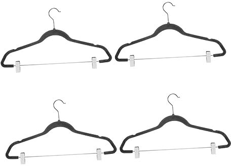 TINEASUR 4stücke Haushalts Hosenbügel Verstellbare Rockbügel Anti-Skid Jeansbügel Clip Kleiderbügel Home Zubehör