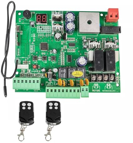DC 24V PCB Board Control Board for Automatic Double Arms Swing Gate Opener Control Board Panel Smart Control Center System Replace Fittings for Electric Automatic Gate Openers(with 2 RC)