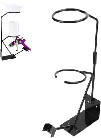 Spray Gun Holder, Paint Gun Holder Gravity Feed Paint Spray Gun Holder Sprayers Fixed Storage Stand with Strainer Rack for Wall Mounted or Bench Mount