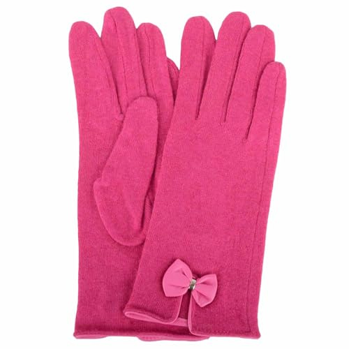 SNUGRUGS Womens Warm Wool Gloves with Bow Detailing