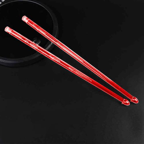 Vllentin 5A Hell leuchtende Drumsticks,Leuchtende Trommelstöcke,Leucht Schlagzeug Sticks,Mattierter Wassertropfen-Hammerkopf,für Groß Angelegte Nachtveranstaltungen Performance-Zubehör.