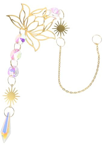 Ciieeo Funkelnde Lotusblume Fenster Hängende Dekoration Kristall Sonnenfänger Auto Rückspiegel Accessoire