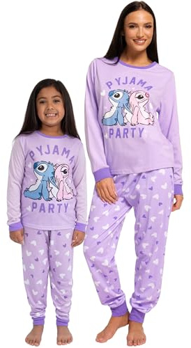 Disney Pyjamas Stitch pour Filles Pyjamas mère Fille | Vêtements de Nuit pour Filles Stitch and Angel | Vêtements de Nuit Assortis pour Adolescentes