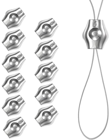 M METERXITY 12-Pack M3 Wire Rope Clips Simplex Single Bolt Stainless Steel Wire Rope Cable Clamps Fit for 1/8 Inch Diameter Wire Cable Wire Rope Clamp