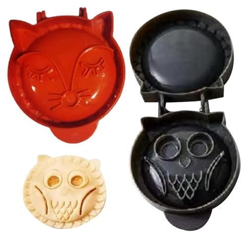 Lawnrden Mini Hand Pie Molds|Hand Pie Maker 2PCS Festive Cute Cartoon ABS Christmas Cookie Mould Mini Maker for Party Pastry Making Baking Style3 Fox and Owl