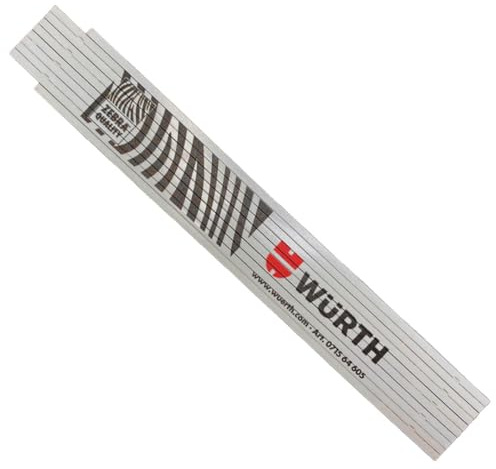 Würth Zollstock 2m Gliedermaßstab glasfaserverstärkt mit Winkelfunktion aus Nylon Metermaß 07156405V2, 90° Rasterung, Zahlen und Skala tief eingeprägt
