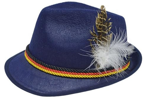 EQWIGKEIT Fischerhut Damen, Trachtenhut Mit Feder Retro Oktoberfest Herren Outfit 60er 70er Hippie Jagdhut Erwachsene Unisex Bayerischer Hut Filzhut Für Bierfest, Mottoparty, Karneval
