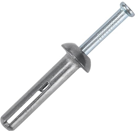 Sieqioor 1/4 x 3/4 Hammer Drive Nail in Anchors (50 Pack)–Carbon Steel Fasteners for Concrete, Brick & Block–Heavy-Duty Cement hammering Anchors