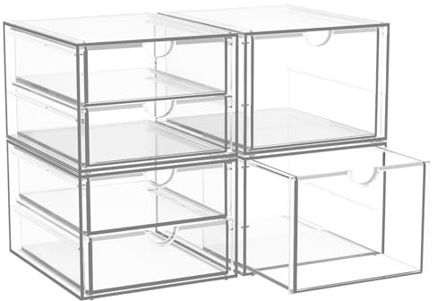 StowBin Schreibtisch Organizer mit 6-Schubladen, Acryl Schubladenbox